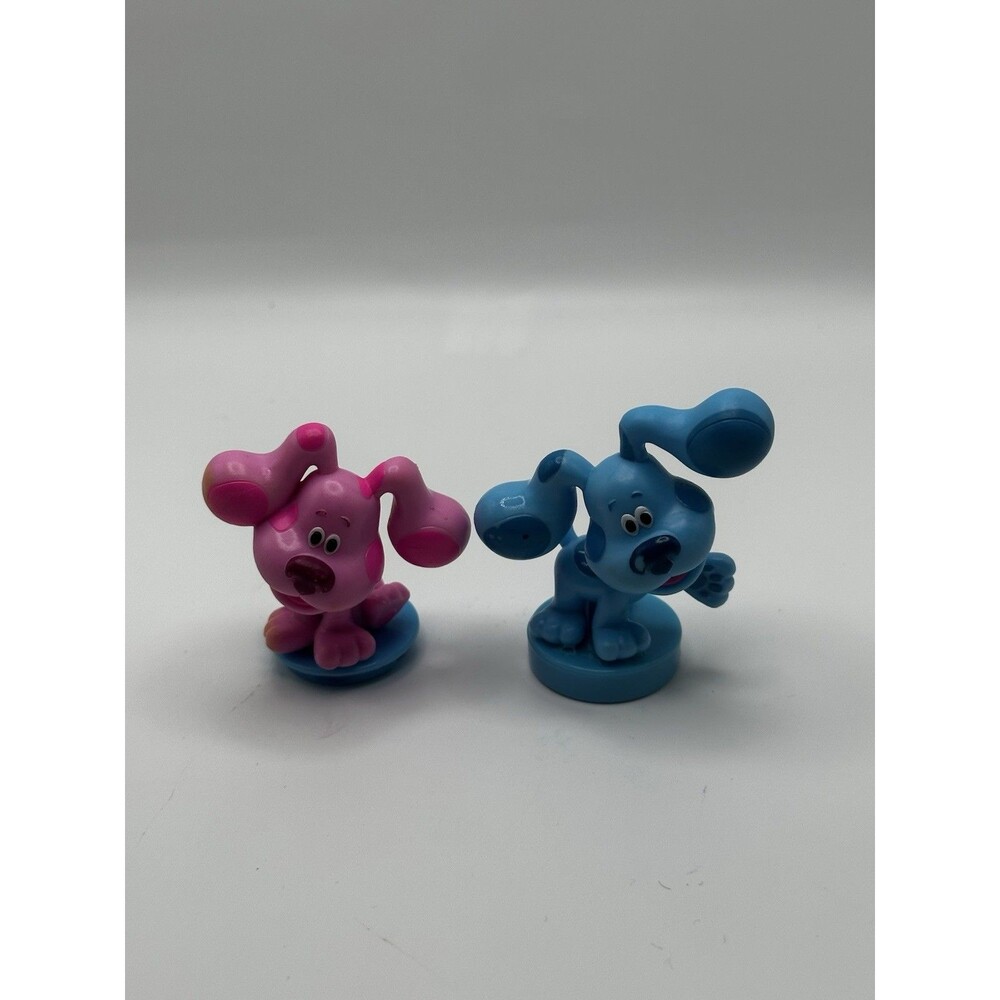 Blue’s Clues & You Blue & Magenta Mini Figures 2021 Viacom Stamped Base Lot
